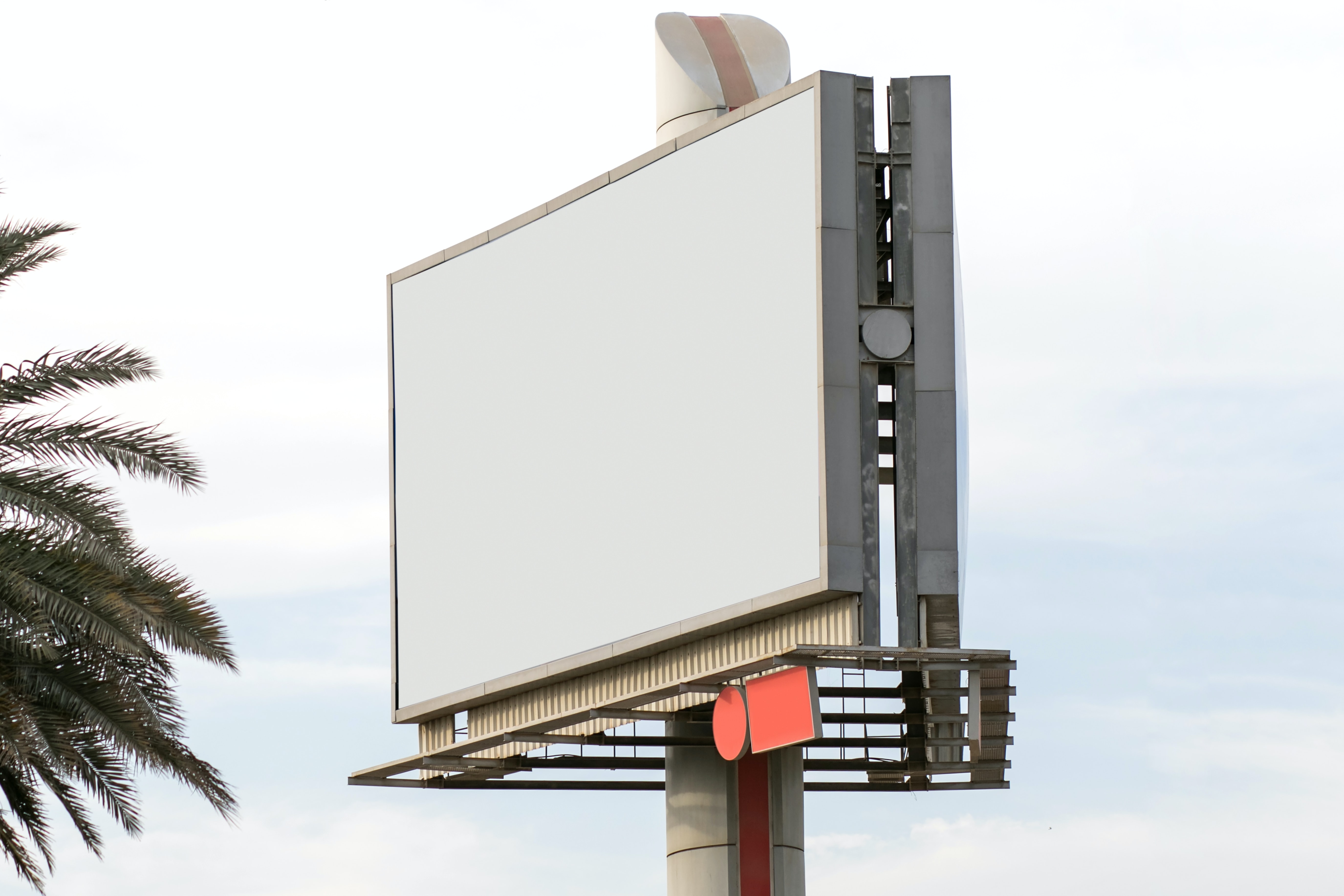 Empty billboard against a clear sky